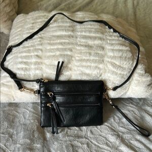 New York & Company Black Crossbody Bag with Adjustable Strap